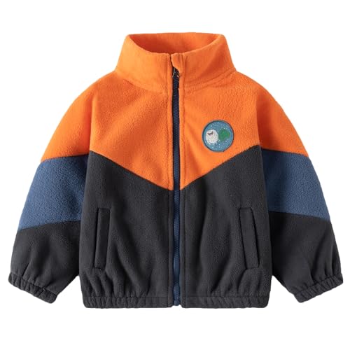 Gajaous Kinder Polar Fleece Jacke, Baby Jungen Voll-Reißverschluss Langarm Warm Mantel für Herbst Frühling Winter von Gajaous