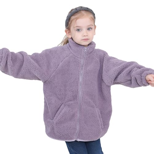 Gajaous Kinder Sherpa Fleece Mantel für Kleinkinder Jungen Mädchen, Reißverschluss Dick Warm Oberbekleidung 1-6 Jahre von Gajaous