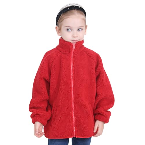 Gajaous Kinder Sherpa Fleece Mantel für Kleinkinder Jungen Mädchen, Reißverschluss Dick Warm Oberbekleidung 1-6 Jahre von Gajaous