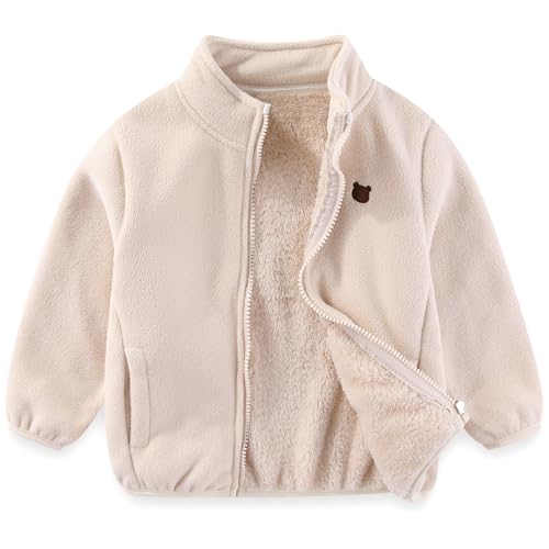 Gajaous Kleinkind Kinder Polarfleecejacke, dicke Full-Zip Langarm warme Jacken für Jungen und Mädchen, Herbst Frühling Winter Outwear von Gajaous