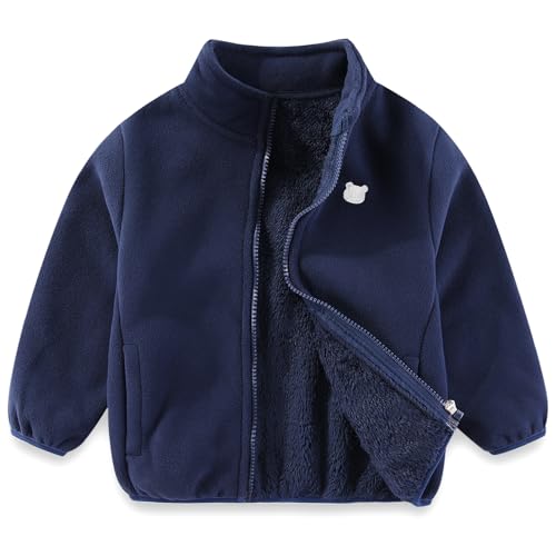 Gajaous Kleinkind Kinder Polarfleecejacke, dicke Full-Zip Langarm warme Jacken für Jungen und Mädchen, Herbst Frühling Winter Outwear von Gajaous