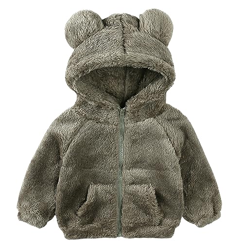 Gajaous Neugeborenes Baby Mädchen Jungen Fleece Kapuzenjacke Reißverschluss Bärenmantel Warme Winter Outwearorn von Gajaous