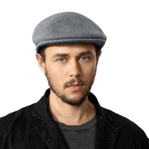 Gajaous Wollmischung Herren Newsboy Caps, Klassische Flat Cap Ivy Cabbie Gatsby Mütze Winter Baske für Herren von Gajaous