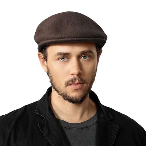 Gajaous Wollmischung Herren Newsboy Caps, Klassische Flat Cap Ivy Cabbie Gatsby Mütze Winter Baske für Herren von Gajaous