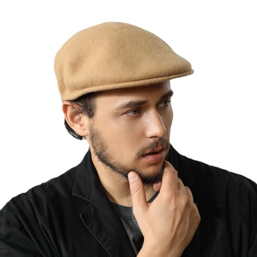Gajaous Wollmischung Herren Newsboy Caps, Klassische Flat Cap Ivy Cabbie Gatsby Mütze Winter Baske für Herren von Gajaous