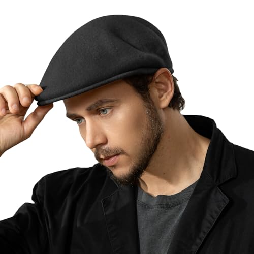 Gajaous Wollmischung Herren Newsboy Caps, Klassische Flat Cap Ivy Cabbie Gatsby Mütze Winter Baske für Herren von Gajaous