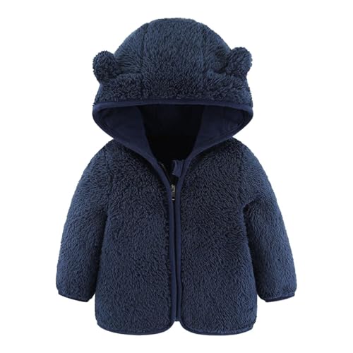 Kleinkind Baby Jungen Mädchen Fleece Kapuzenjacke mit Ohren Warme Kinder Cartoon Bär Reißverschluss Outwear 0-24 Monate von Gajaous