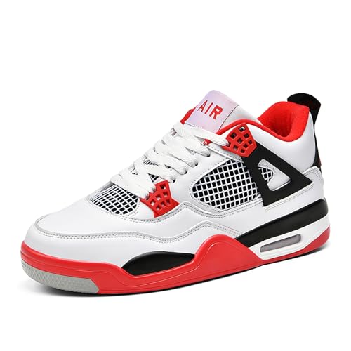 Damen Air 4 Retro Sneaker Herren Basketballschuhe Retro Schuhe Skateboardschuhe Laufschuhe Turnschuhe Sportschuhe AY043 Flammenrot1 EU 38 von Gakricrey