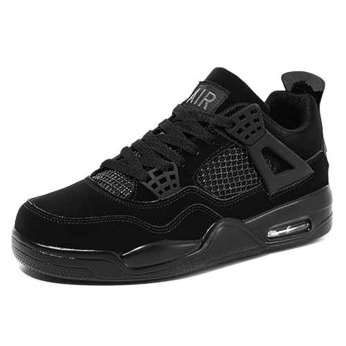 Damen Air 4 Retro Sneaker Herren Basketballschuhe Retro Schuhe Skateboardschuhe Laufschuhe Turnschuhe Sportschuhe AY043 Vollschwarz EU 36 von Gakricrey