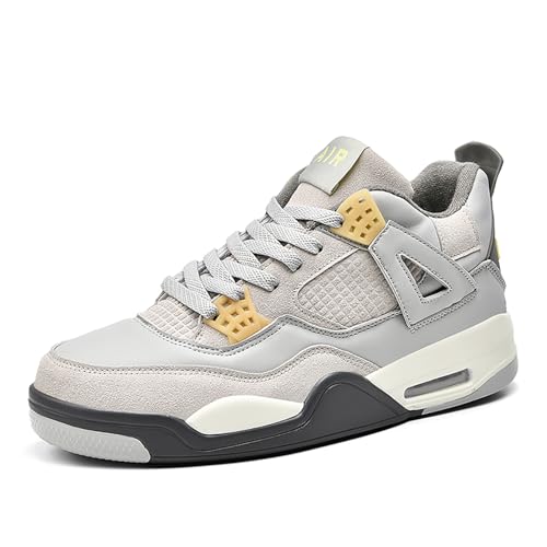 Damen Air 4 Retro Sneaker Herren Basketballschuhe Retro Schuhe Skateboardschuhe Laufschuhe Turnschuhe Sportschuhe AY043 grau EU 41 von Gakricrey