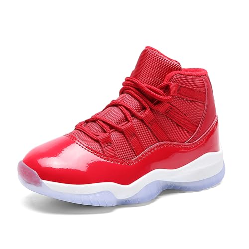 Gakricrey Air 11 Retro Sneaker Schuhe Kinder Basketballschuhe Sportschuhe Jungen Mädchen Turnschuhe Unisex Kinderschuhe rutschfest AET011 rot EU 35 von Gakricrey