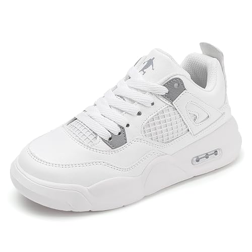 Gakricrey Air 4 Retro Sneaker Schuhe Kinder Basketballschuhe Sportschuhe Jungen Mädchen Turnschuhe Unisex Kinderschuhe rutschfest AET005 weiß EU 36 von Gakricrey