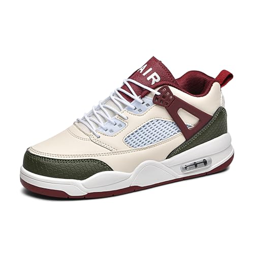 Gakricrey Air 4 Retro Sneaker Schuhe Kinder Basketballschuhe Sportschuhe Jungen Mädchen Turnschuhe Unisex Kinderschuhe rutschfest S034 Weiß-Rot-Grün EU 32 von Gakricrey