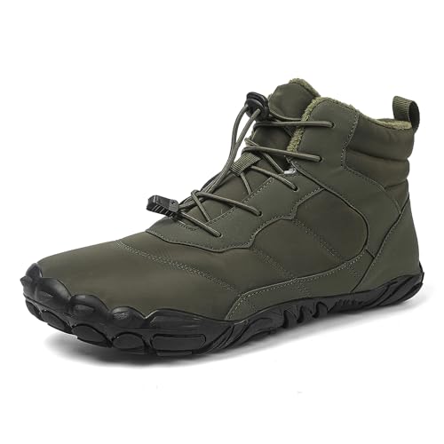 Gakricrey Barfußschuhe Winter Damen Herren Wasserdicht Winterschuhe Warme Gefüttert Winterstiefel rutschfeste Wanderschuhe GL656 Armeegrün EU 38 Gakricrey Barfußschuhe Winter Damen Herren Wasserdicht Winterschuhe Warme Gefüttert Winterstiefel rutschfeste Wanderschuhe GL656 Armeegrün EU 38 von Gakricrey