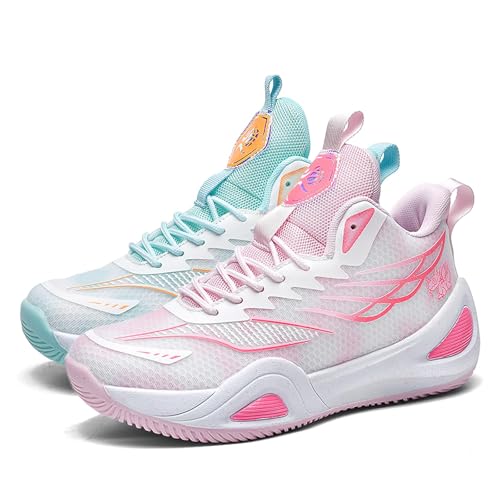 Gakricrey Basketballschuhe Herren Damen Mode Sportschuhe Trainingsschuhe Sneaker rutschfest Verschleißfest Basketballschuhe für Erwachsene 2551 Mandarinenten EU 36 von Gakricrey