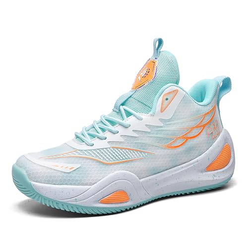 Gakricrey Basketballschuhe Herren Damen Mode Sportschuhe Trainingsschuhe Sneaker rutschfest Verschleißfest Basketballschuhe für Erwachsene 2551 WeißMondlicht EU 39 von Gakricrey