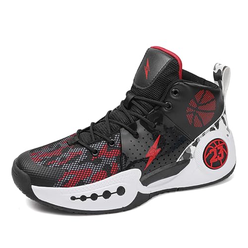 Gakricrey Basketballschuhe Herren Damen Mode Sportschuhe Trainingsschuhe Sneaker rutschfest Verschleißfest Basketballschuhe für Erwachsene 8809 Schwarz EU 41 von Gakricrey