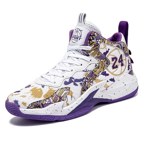 Gakricrey Basketballschuhe Herren Damen Mode Sportschuhe Trainingsschuhe Sneaker rutschfest Verschleißfest Basketballschuhe für Erwachsene 8906 Weißviolett EU 39 Gakricrey Basketballschuhe Herren Damen Mode Sportschuhe Trainingsschuhe Sneaker rutschfest Verschleißfest Basketballschuhe für Erwachsene 8906 Weißviolett EU 39 von Gakricrey