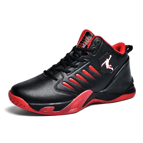 Gakricrey Basketballschuhe Herren Damen Mode Sportschuhe Trainingsschuhe Sneaker rutschfest Verschleißfest Basketballschuhe für Erwachsene 9136 Schwarzrot EU 40 von Gakricrey