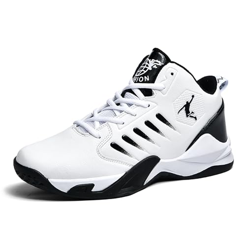 Gakricrey Basketballschuhe Herren Damen Mode Sportschuhe Trainingsschuhe Sneaker rutschfest Verschleißfest Basketballschuhe für Erwachsene 9136 Weiß EU 43 von Gakricrey