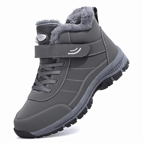 Gakricrey Ergonomische Winterstiefel Unisex Warme Gefüttert Wasserdicht Rutschfest Winterschuhe Schneestiefel Herren Damen Orthoboots Pro 2936 Grau EU 39 von Gakricrey
