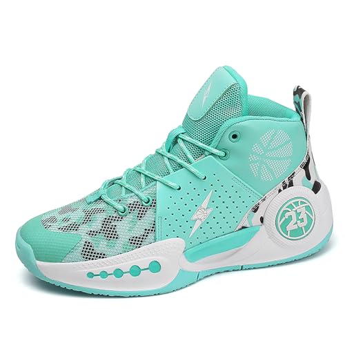 Gakricrey Herren Basketballschuhe Mode Sport Basketballschuhe Herren Große Größe Sportschuhe G8810 Weiß-Grün EU 36 von Gakricrey