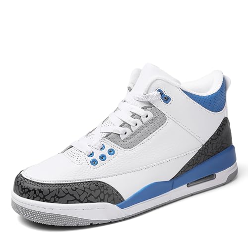 Gakricrey Retro Sneaker AJ 3 Herren Basketballschuhe Skateboardschuhe Laufschuhe Turnschuhe Walkingschuhe Sportschuhe AY003 weiß blau EU 39 von Gakricrey