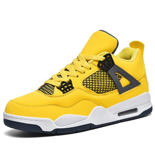 Gakricrey Retro Sneaker AJ 4 Herren Basketballschuhe Skateboardschuhe Laufschuhe Turnschuhe Walkingschuhe Sportschuhe AY004 gelb EU 39 von Gakricrey