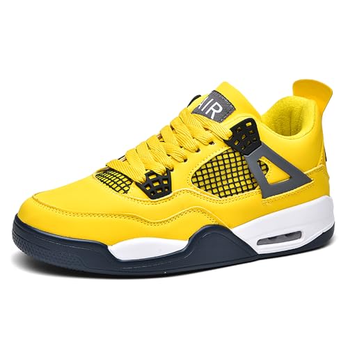 Gakricrey Herren Damen Air 4 Retro Sneaker Schuhe Basketballschuhe Retro Schuhe Skateboardschuhe Laufschuhe Turnschuhe Sportschuhe AY041 gelb EU 38 von Gakricrey