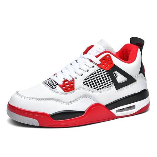 Gakricrey Herren Damen Air 4 Retro Sneaker Schuhe Basketballschuhe Retro Schuhe Skateboardschuhe Laufschuhe Turnschuhe Sportschuhe AY041 rot EU 43 von Gakricrey