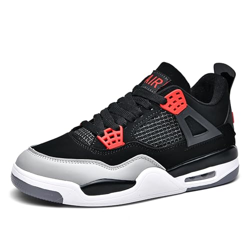 Gakricrey Herren Damen Air 4 Retro Sneaker Schuhe Basketballschuhe Retro Schuhe Skateboardschuhe Laufschuhe Turnschuhe Sportschuhe AY041 schwarz rot EU 39 von Gakricrey