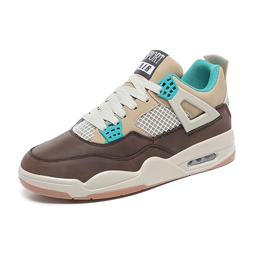 Gakricrey Herren Damen Air 4 Retro Sneaker Schuhe Basketballschuhe Retro Schuhe Skateboardschuhe Laufschuhe Turnschuhe Sportschuhe AY044 Hellbraun EU 37 von Gakricrey