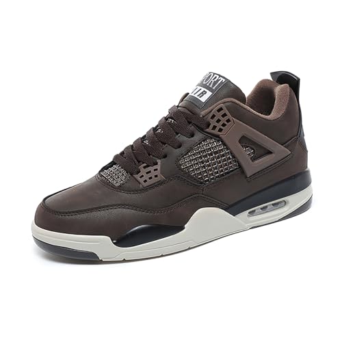 Gakricrey Herren Damen Air 4 Retro Sneaker Schuhe Basketballschuhe Retro Schuhe Skateboardschuhe Laufschuhe Turnschuhe Sportschuhe AY044 braunrot EU 43 von Gakricrey