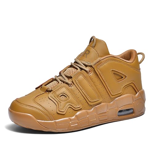 Gakricrey Herren Damen Air Uptempo Sneaker Schuhe Laufschuhe Leichte Retro Sneaker Turnschuhe mit Luftpolster Sportschuhe Basketballschuhe 913A Weizen EU 37 von Gakricrey