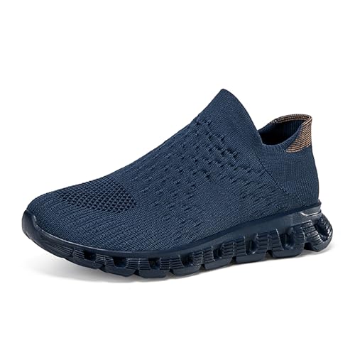 Gakricrey Herren Damen Slip On Sneaker Leichte Atmungsaktiv Sportschuhe Turnschuhe Bequem Schlupfschuhe Freizeitschuhe Straßenlaufschuhe Walkingschuhe Unisex 276 dunkelblau EU 45 von Gakricrey