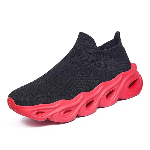 Gakricrey Herren Damen Slip On Sneaker Leichte Atmungsaktiv Sportschuhe Turnschuhe Bequem Schlupfschuhe Freizeitschuhe Straßenlaufschuhe Walkingschuhe Unisex S715 schwarz rot EU 36 Gakricrey Herren Damen Slip On Sneaker Leichte Atmungsaktiv Sportschuhe Turnschuhe Bequem Schlupfschuhe Freizeitschuhe Straßenlaufschuhe Walkingschuhe Unisex S715 schwarz rot EU 36 von Gakricrey
