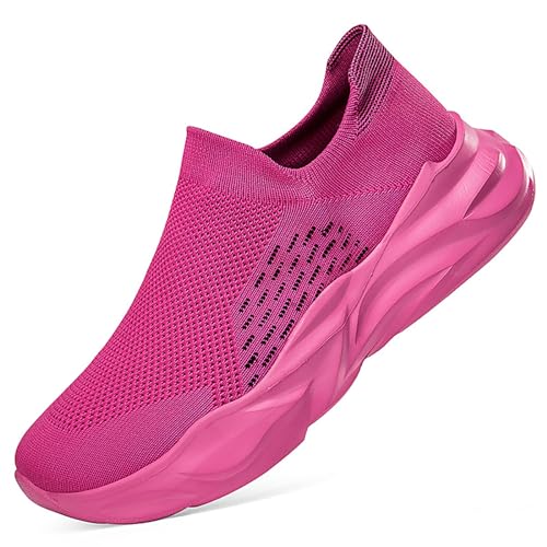 Gakricrey Herren Damen Slip On Sneaker Leichte Atmungsaktiv Sportschuhe Turnschuhe Bequem Schlupfschuhe Freizeitschuhe Straßenlaufschuhe Walkingschuhe Unisex U268 Rosa EU 41 von Gakricrey