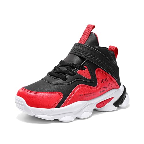 Gakricrey Kinder Basketballschuhe Jungen Basketball-Schuh Trainer Kinder-Sportschuhe Laufschuhe mit Klettverschluss 024 Rot EU 40 von Gakricrey