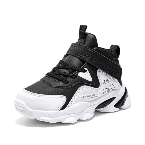 Gakricrey Kinder Basketballschuhe Jungen Basketball-Schuh Trainer Kinder-Sportschuhe Laufschuhe mit Klettverschluss 024 Weiß EU 36 von Gakricrey