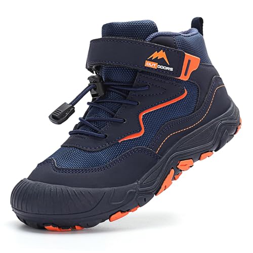 Gakricrey Kinder Wanderschuhe Unisex Outdoor Trekkingschuhe rutschfeste Leichtes Kinderschuhe Wanderstiefel Sportschuhe für Jungen Mädchen K005 Dunkelblau EU 35 von Gakricrey