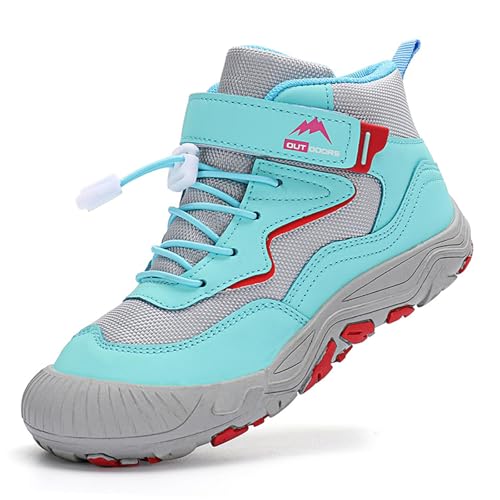Gakricrey Kinder Wanderschuhe Unisex Outdoor Trekkingschuhe rutschfeste Leichtes Kinderschuhe Wanderstiefel Sportschuhe für Jungen Mädchen K005 Mondlicht EU 27 von Gakricrey