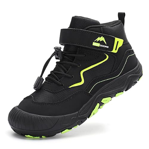 Gakricrey Kinder Wanderschuhe Unisex Outdoor Trekkingschuhe rutschfeste Leichtes Kinderschuhe Wanderstiefel Sportschuhe für Jungen Mädchen K005 Schwarz EU 32 von Gakricrey