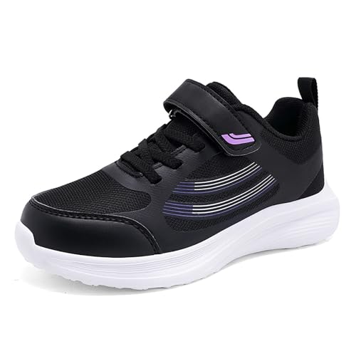 Gakricrey Kinderschuhe Atmungsaktiv Mesh Sportschuhe Mädchen Turnschuhe Kinder Laufschuhe mit Klettverschluss und rutschfest Leicht Halle Sohle 2265 schwarz EU 34 von Gakricrey