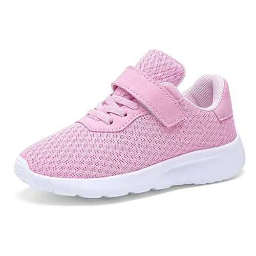 Gakricrey Kinderschuhe Atmungsaktiv Mesh Sportschuhe Mädchen Turnschuhe Kinder Laufschuhe mit Klettverschluss und rutschfest Leicht Halle Sohle 533 rosa EU 38 von Gakricrey