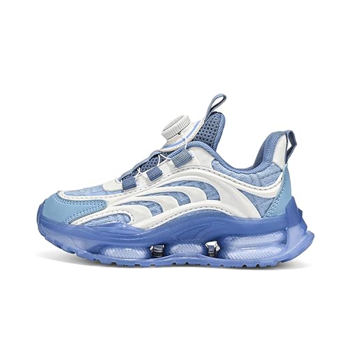 Gakricrey Kinderschuhe Laufschuhe Jungen Mädchen Kinder Turnschuhe Leicht Mode Atmungsaktiv Mesh Sneakers Sportschuh mit Drehknopfe 1326 Jeansblau EU 27 von Gakricrey