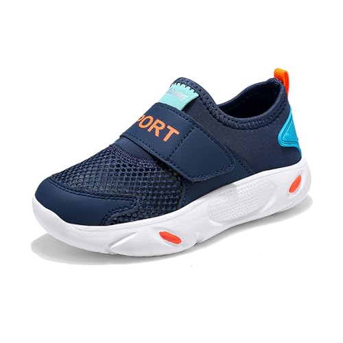 Gakricrey Kinderschuhe Slip On Sneaker Jungen Mädchen Leichte Atmungsaktiv Sportschuhe Turnschuhe Bequem Schlupfschuhe Freizeitschuhe Straßenlaufschuhe Walkingschuhe Unisex-Kinder 2596 BlauMond EU 32 von Gakricrey