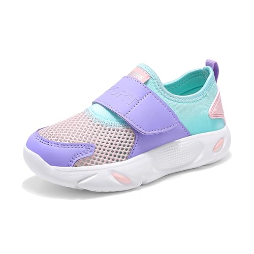 Gakricrey Kinderschuhe Slip On Sneaker Jungen Mädchen Leichte Atmungsaktiv Sportschuhe Turnschuhe Bequem Schlupfschuhe Freizeitschuhe Straßenlaufschuhe Walkingschuhe Unisex-Kinder 2596 RosaLila EU 28 von Gakricrey