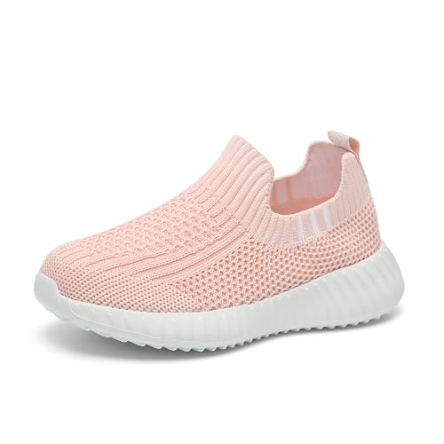 Gakricrey Kinderschuhe Slip On Sneaker Jungen Mädchen Leichte Atmungsaktiv Sportschuhe Turnschuhe Bequem Schlupfschuhe Freizeitschuhe Straßenlaufschuhe Walkingschuhe Unisex-Kinder 669 Rosa EU 39 von Gakricrey