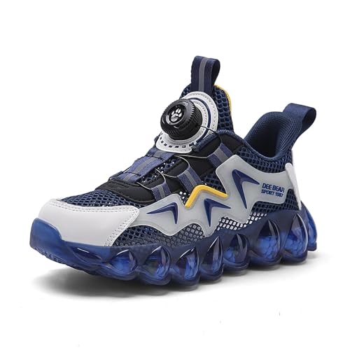 Gakricrey Laufschuhe Kinder Turnschuhe Mädchen Jungen Leicht Kinderschuhe Sportschuhe Atmungsaktiv Mesh Sneakers 317 Dunkelblau EU 36 von Gakricrey