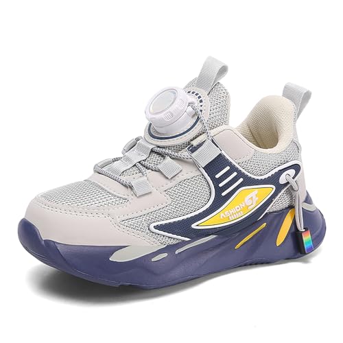 Gakricrey Turnschuhe Kinder Sportschuhe Jungen Laufschuhe Mädchen Leicht Kinderschuhe Trekking Schuhe Mesh Sneakers 1179 graublau EU 28 von Gakricrey